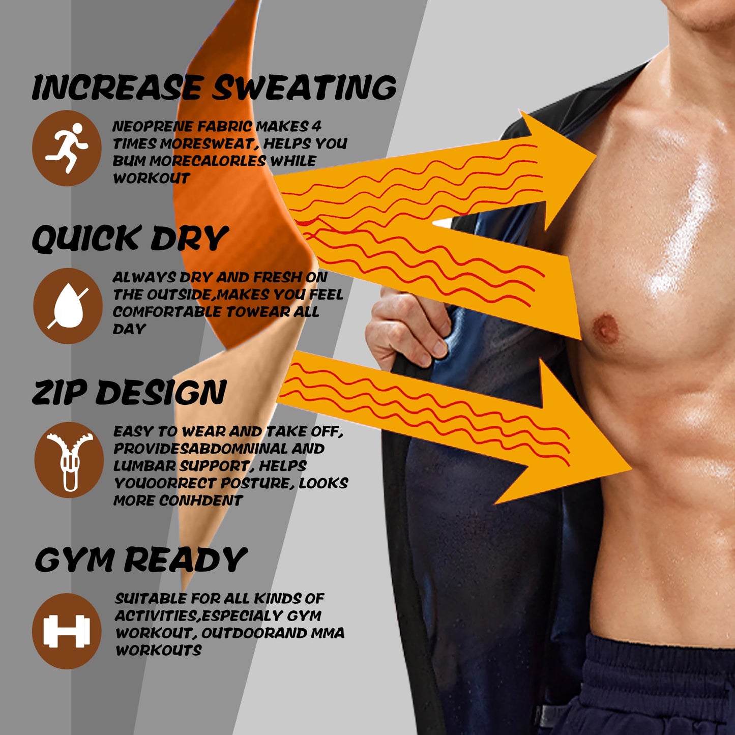 LELTLIMH Men's Sauna Vest Workout Sweat Suits Shirt Tank Top Waist Trainer for Men Compression Enhancing Gym Shapewear(Silvery, 4XL5XL)