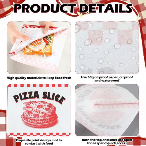ForraFun 1000 Pcs Pizza Slice Bags Bulk 8.3 x 7.9 Paper Pizza Bags Large Food Delivery Containers Take out Food Containers for Wedding Cookies Cake Party Favors