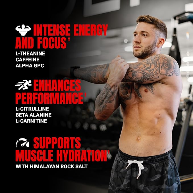 PROSUPPS Mr. Hyde Nightmare Pre Workout Powder with Caffeine & Beta Alanine - Preworkout for Intense Energy, Mental Focus & Performance - Gym & Fitness Supplements (Blood Berry, 30 Servings)