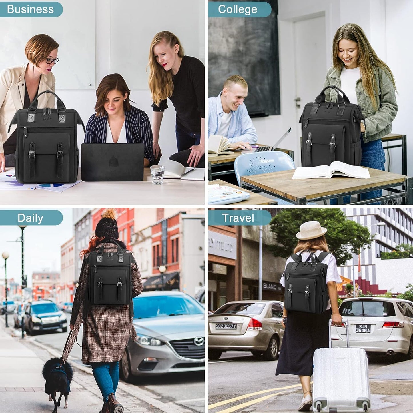 Backpack Commuter Backpack Backpack 17 Inch, LOVEVOOK Laptop for Women Work Travel Business Computer Bag Doctor Nurse