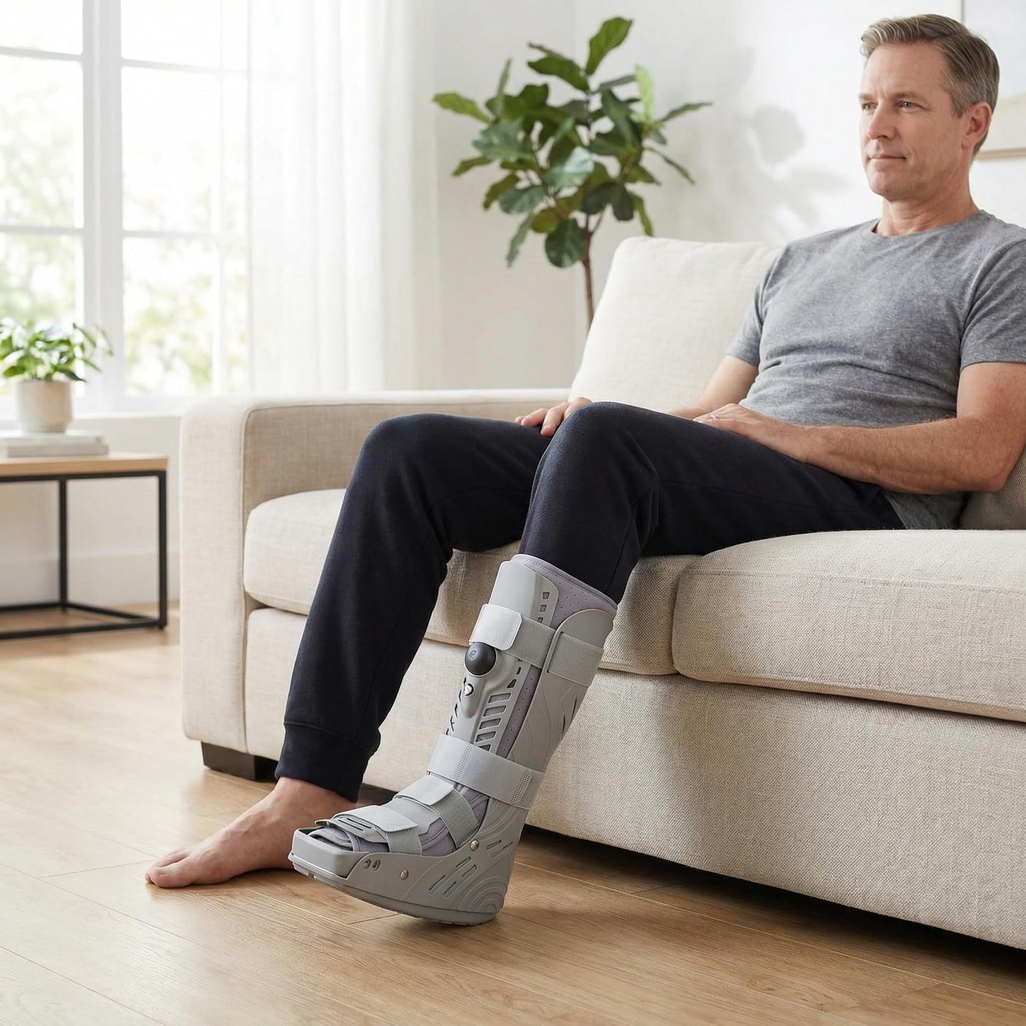 Mathgetin Air CAM Walker Fracture Boot, Tall Medical Walking Boot for Broken Foot, Inflatable Orthopaedic Boot for Foot & Ankle Injury Recovery (Medium)