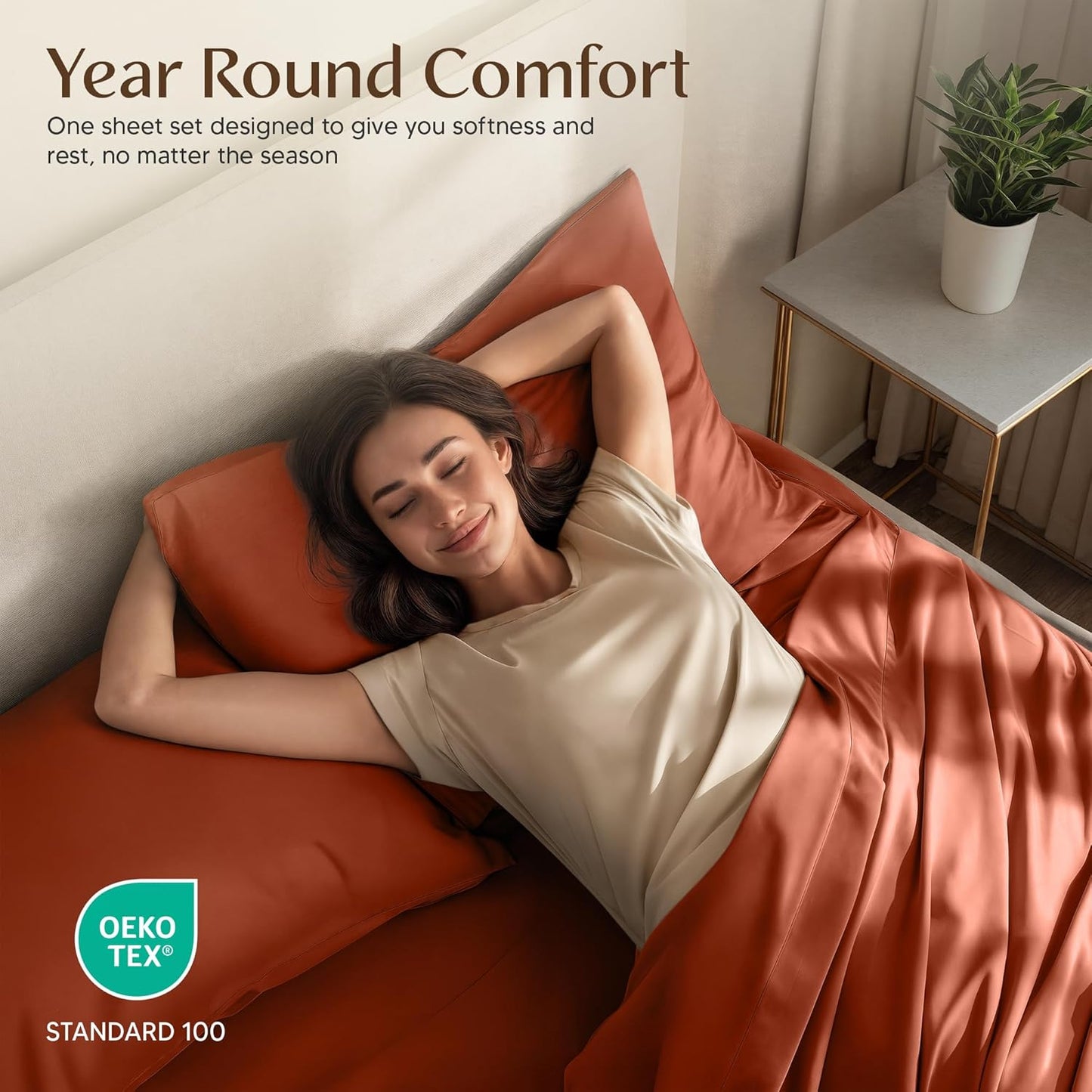 Utopia Bedding California King Sheet Set - Soft, Breathable Microfiber, 4-Piece in Orange | Oeko-Tex Certified