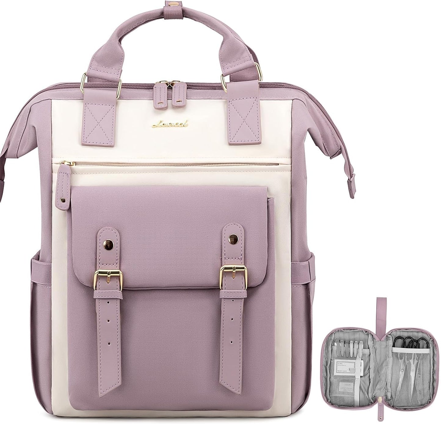 Backpack Backpacks Daypack,Purple 15.6in LOVEVOOK Laptop for Women, Teacher Nurse Bag Work Travel Computer Purse,Water