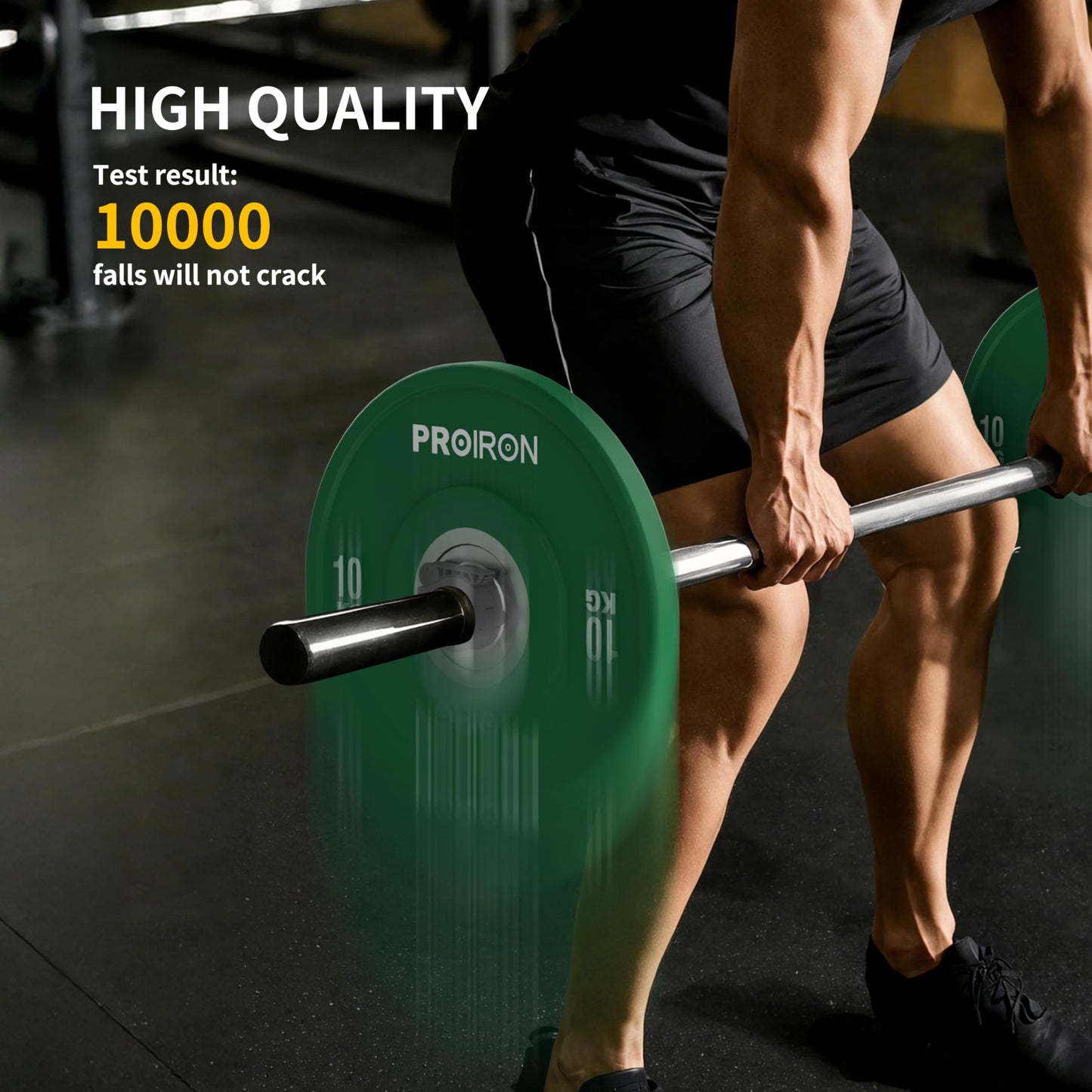 PROIRON Olympic Rubber Bumper Plates,Floor Protective Weight Plates,2" Solid Weight Plates for Barbell Strength Training and Weight Lifting,Less Impact, Absorb Bounce&Shock,5KG(11LB)/10KG(22LB)/15KG(33LB)/20KG(44LB),Single or Pair