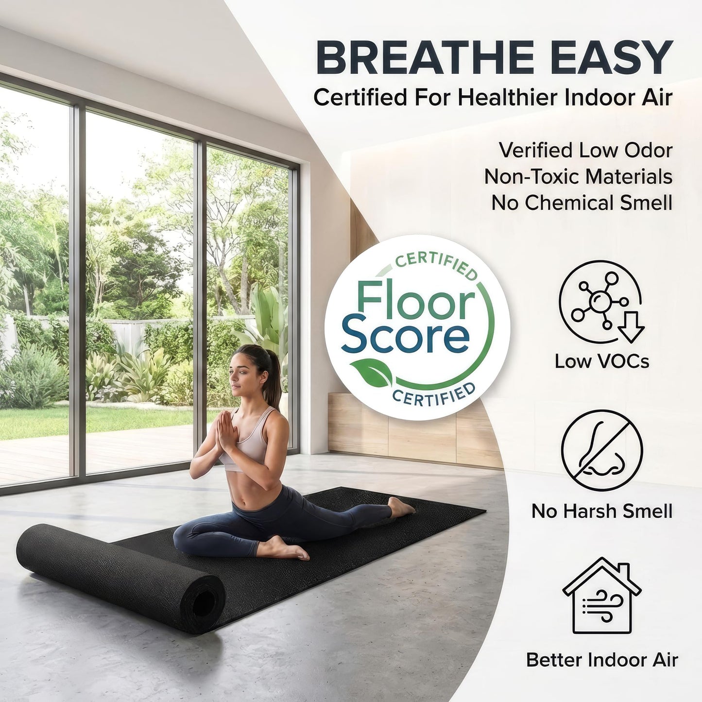 Rubber King Multi-Purpose Exercise Mat - 4' x 6' x 7mm - 100% Recycled Thick Rubber Mat for Home Gym Flooring, Non-Slip, Low-Odor Durable Workout Mat for Indoor/Outdoor, Shoe-Friendly - Blue/Grey