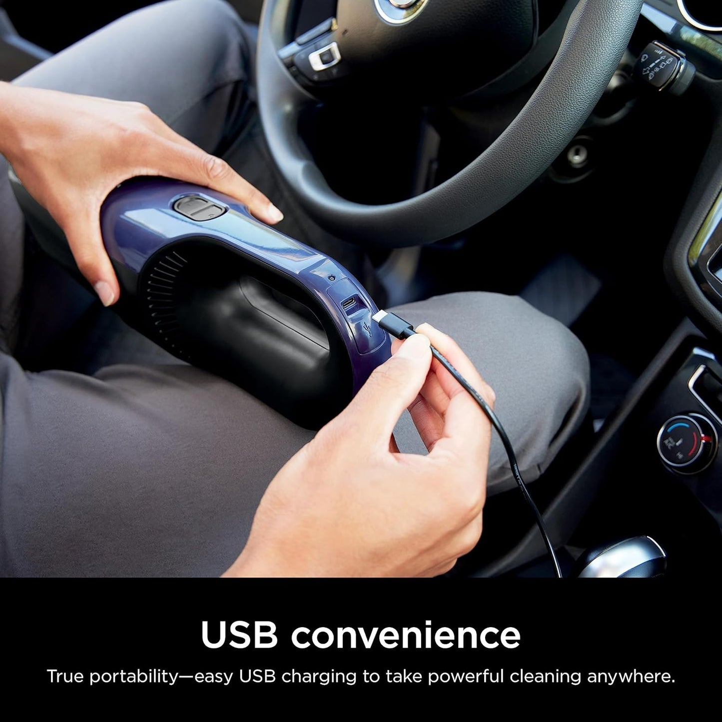 Shark Cyclone Handheld Vacuum - Powerful HyperVelocity Suction with 8" Crevice Tool | Navy Blue/Grey