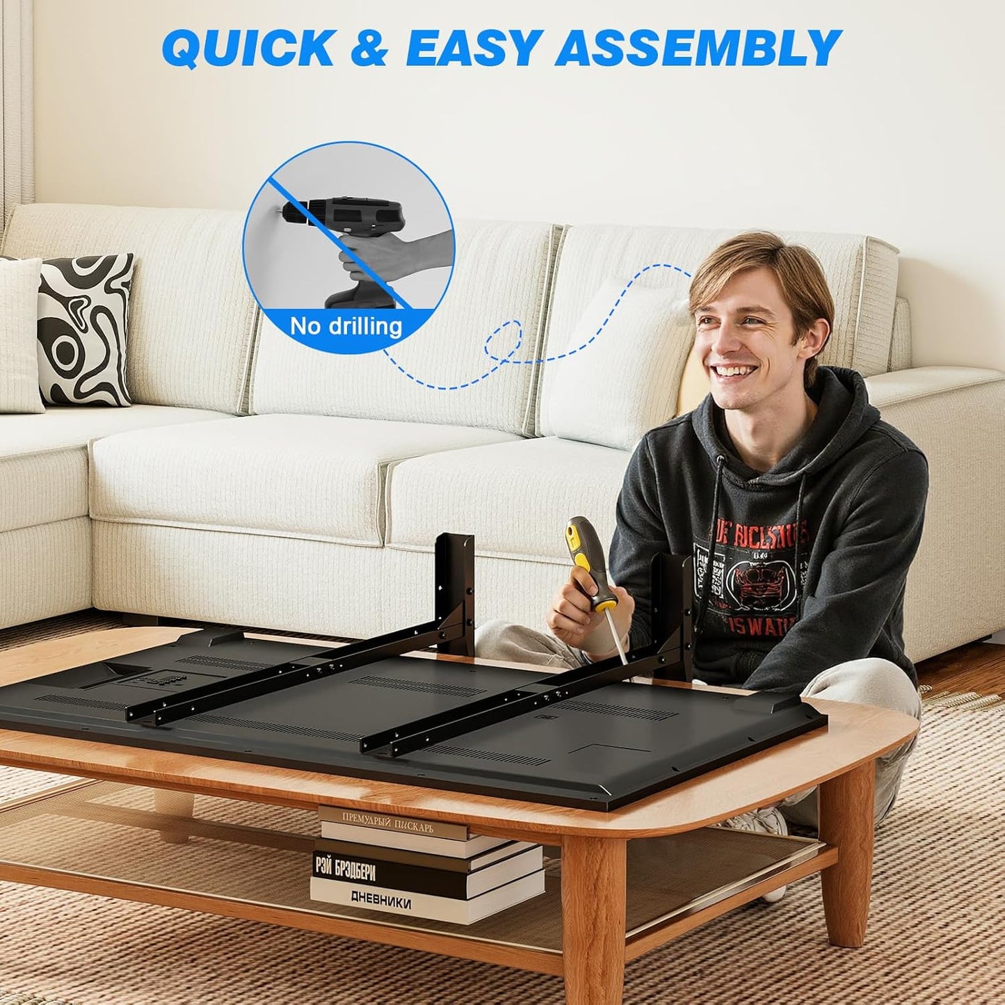 Rfiver 20-70 inch 110 lbs, 800x600mm, Universal TV Stand for Flat Curved TVs, Height Adjustable Table Top TV Stand, TV
