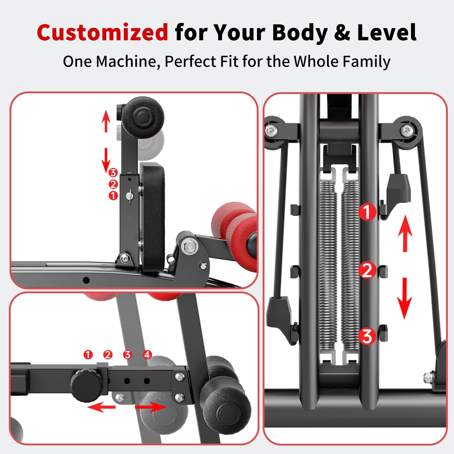 seanleecore Ab Machine with Squat machine, Multi-Functional Adjustable Ab Trainer, Ab Workout Bench for Home Gym, Sit Up Machine for Abdominal & Glutes, Exercise Chair for Full Body Workout