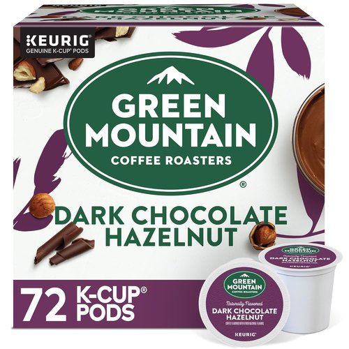 Green Mountain Coffee Roasters Dark Chocolate Hazelnut Coffee | 72 Keurig K-Cup Pods (6 Packs of 12)