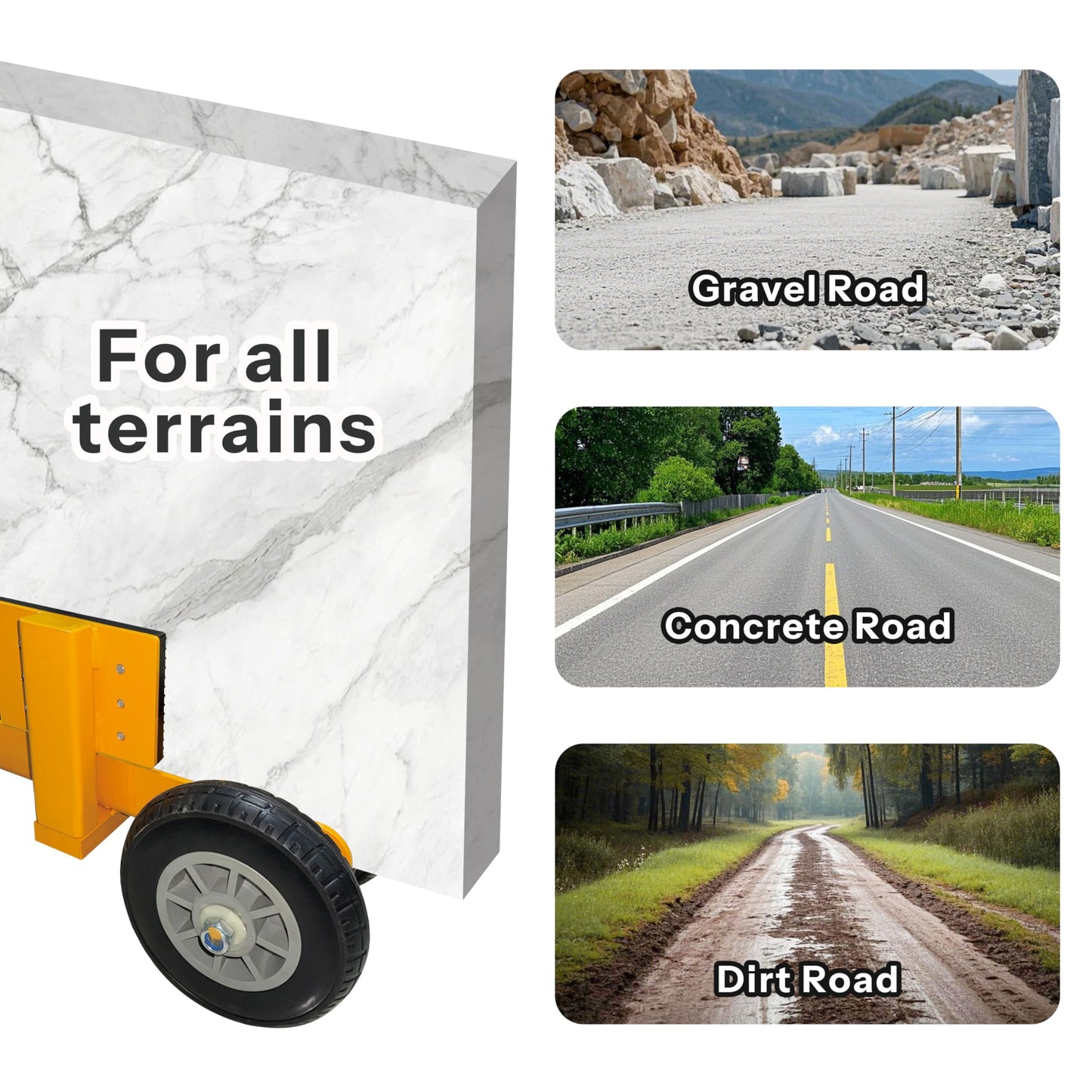 Svtneooy 4-Wheel Panel Transport Cart, with a Maximum Load Capacity of 2000 Pounds, Ideal for Transporting Heavy Panels Such as Wall Panels, Drywall, and Marble