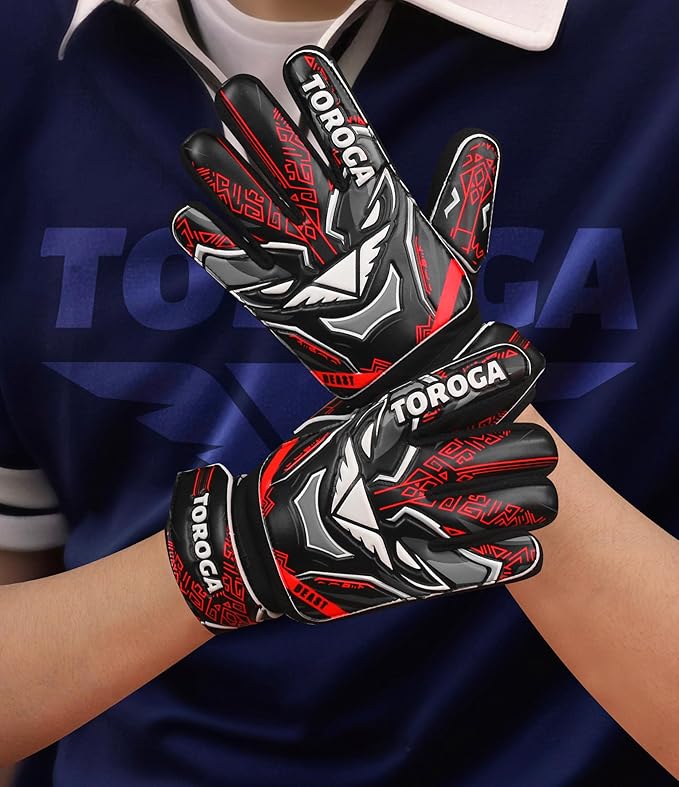 Goalkeeper Gloves for Kids & Youth – Soccer Goalie Gloves, Strong Latex Grip, Double Wrist Support & Breathable Mesh – Boys Football Gloves