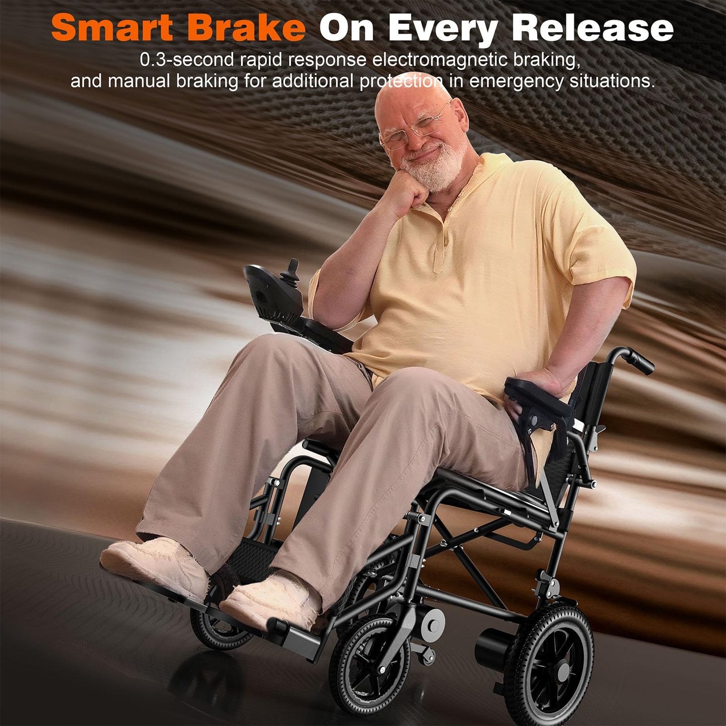[2026 Upgrade] Hassky Electric Wheelchair for Adults Foldable, 15 Miles Range Motorized Wheelchair, All Terrain Power Wheelchairs for Seniors Supports Up to 350 lbs Black