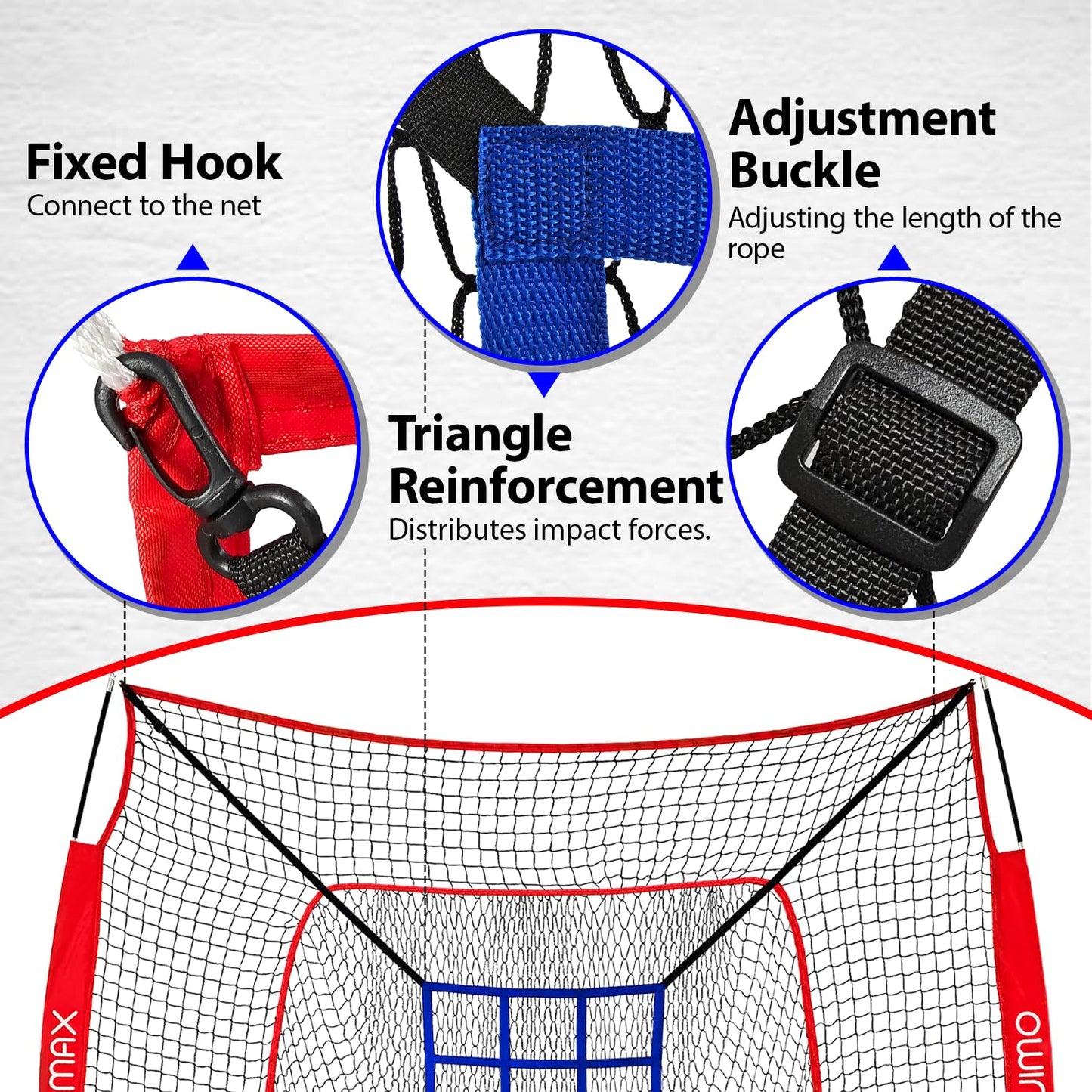 OwinMax 7x7 ft Baseball Softball Practice Net with The Detachable Bow Frame for Batting, Hitting, Pitching, Portable Baseball Practice Net with Carry Bag, Great for All Levels