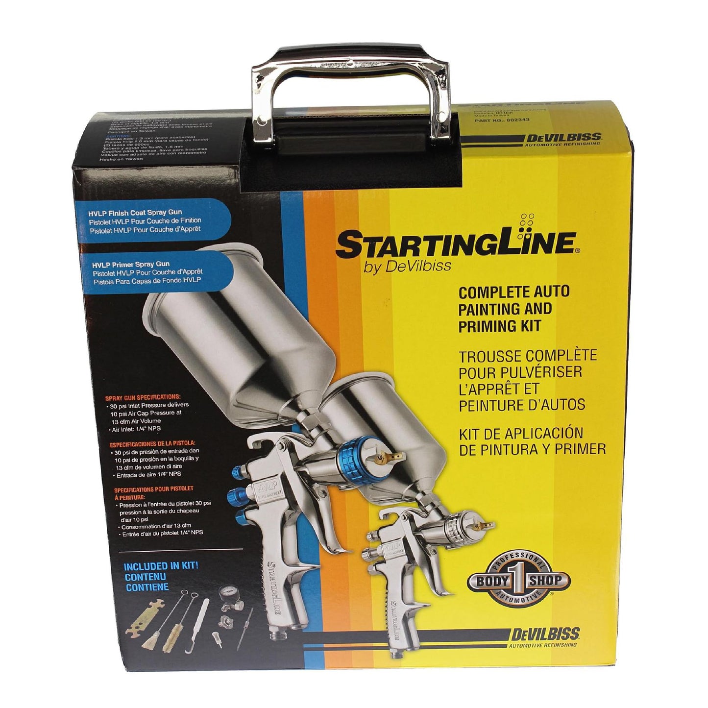 DeVilbiss StartingLine HVLP Complete Auto Painting and Priming Kit 802343-1 Each