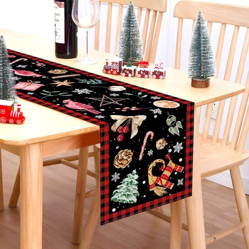 Nepnuser Yule Table Runner - Pagan Christmas Decoration for Winter Solstice | 13" x 72" Home Decor