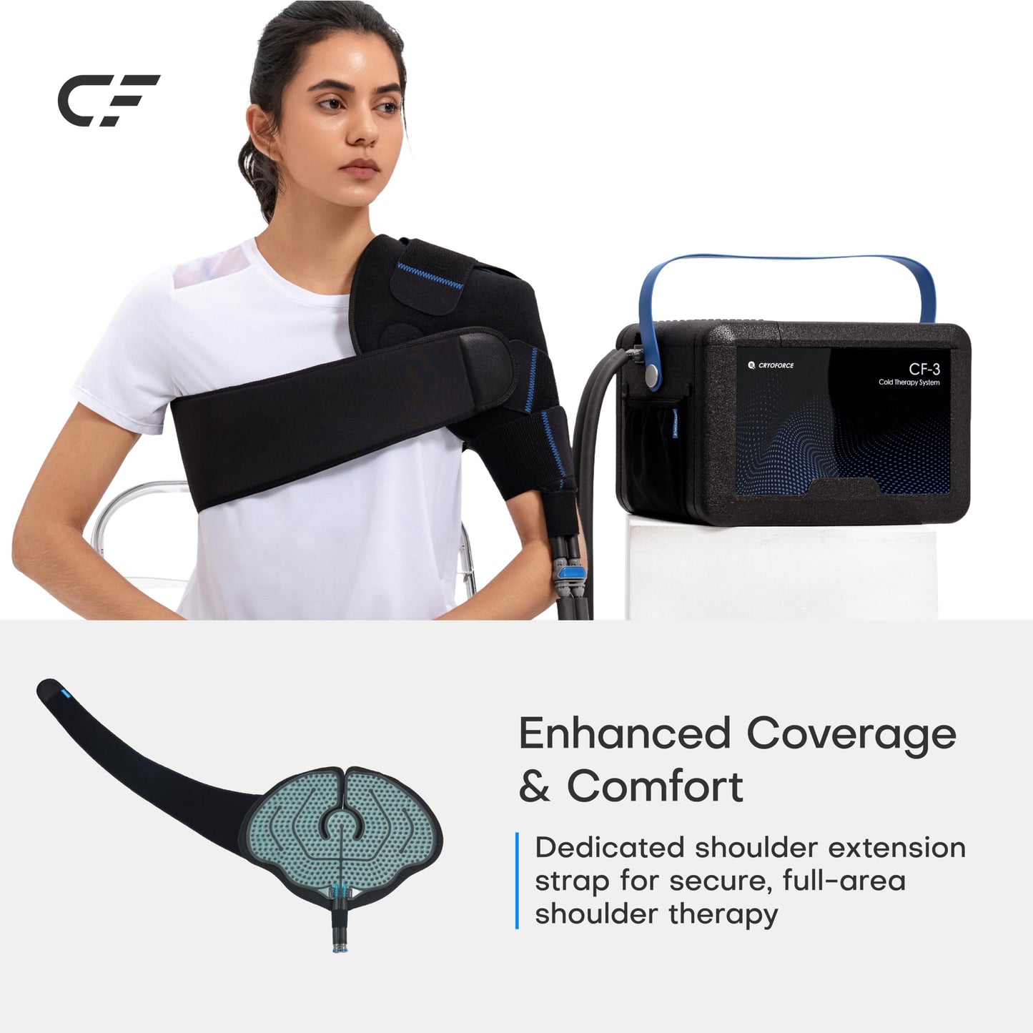 CRYOFORCE CF-3 Pro Cold Therapy Machine, 11QT Large-Capacity Ice Therapy System for Full Knee & Shoulder Coverage, Programmable Recovery System for ACL, TKR & Sports Training
