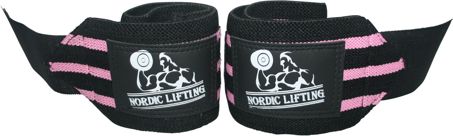 Nordic Lifting Wrist Wraps (2 Pairs) – Adjustable Wrist Wraps with Thumb Loop for Weightlifting, CrossFit & Powerlifting – Gym Essentials Support for Men & Women, Pink/Purple