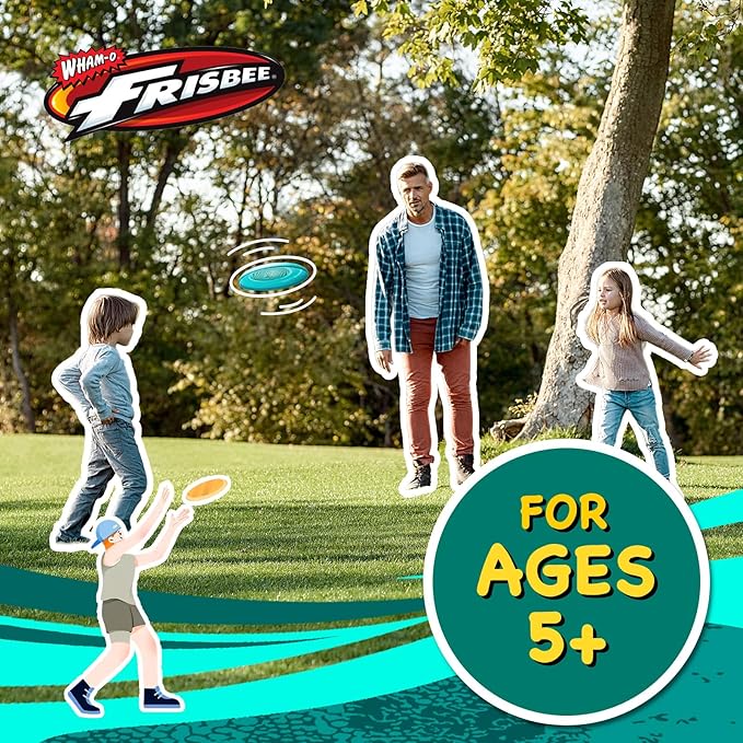 Wham-O Frisbee Go Flying Disc, 9 Inch Lightweight Sports Disc for Beginners Outdoor Beach Backyard Lawn Park Camping Family Activity Game - 70g