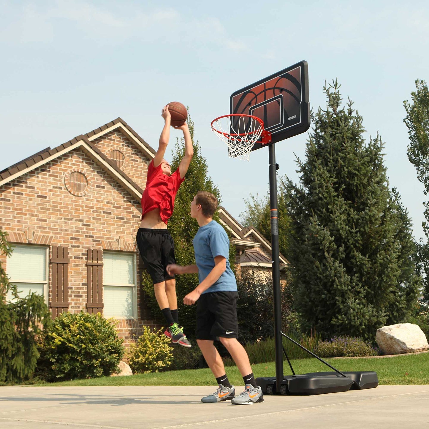 Lifetime Portable Outdoor Basketball Hoop, 44 Inch Backboard, 7.5-10 Ft Telescoping Adjustable Height System