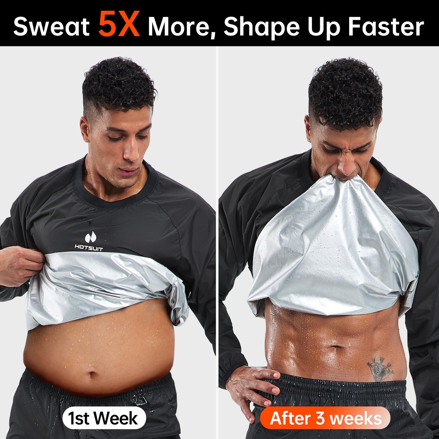 HOTSUIT Men Sauna Suit Sweat Suits Durable Gym Exercise Workout Jacket