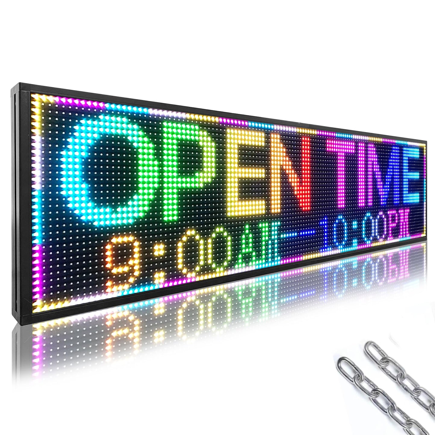 IFHSHYH P10 Outdoor Led Sign 52”x14” RGB Full Color WiFi Programmable Bright LED Scrolling Message Display Board, Perfect Solution for Advertising