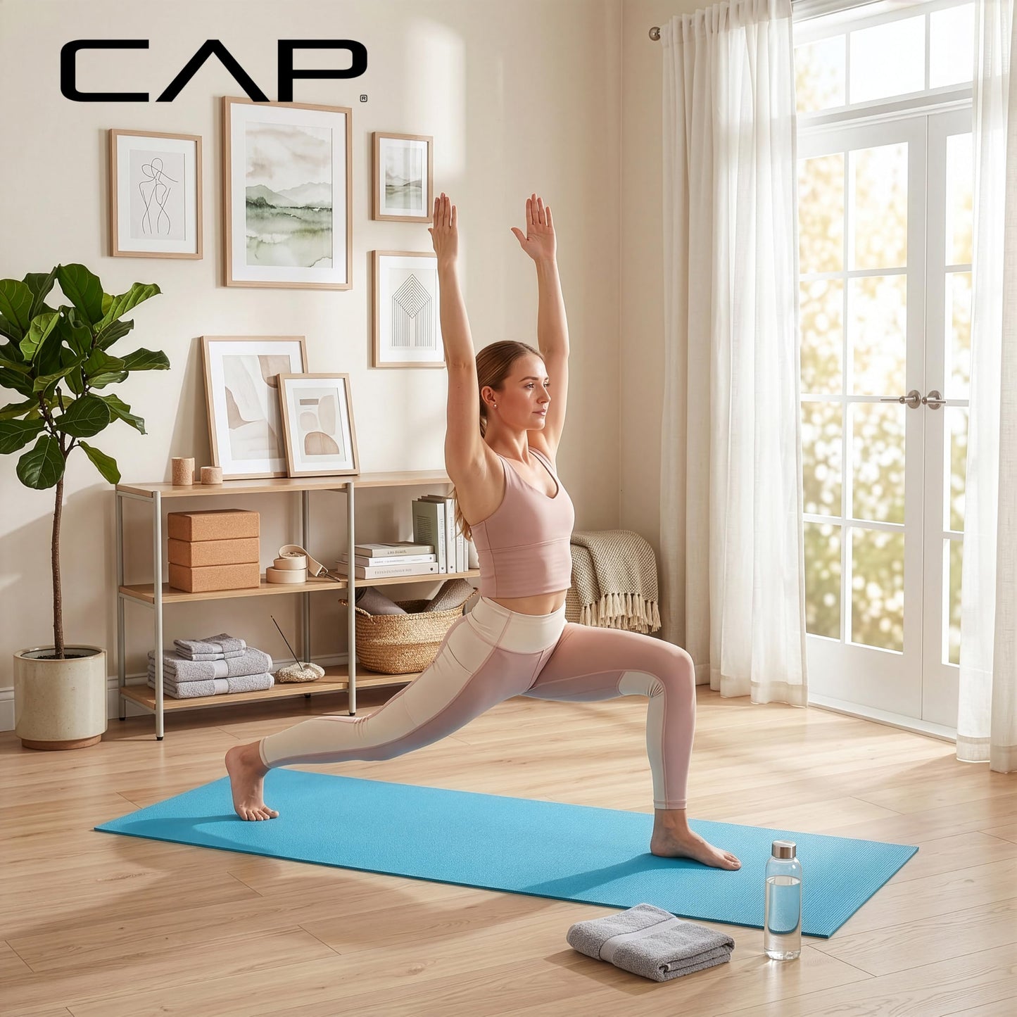 CAP Barbell HHY-CF004B Fitness Yoga Mat, Blue, Original version