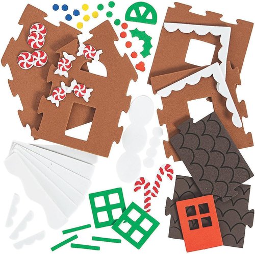 HAPPY DEALS Gingerbread House Craft Kits - 3D Fun for Kids | 2 Individually Packaged Kits