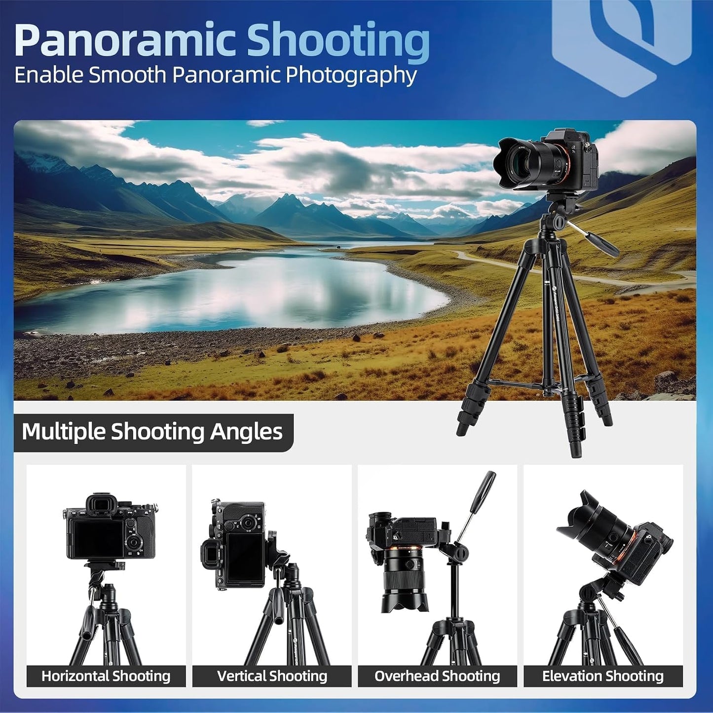 Fotopro 120cm 0.5kg 2kg DIGI-3400 Ultralight Compact Travel Tripod with Quick Release Plate and Panoramic Head Aluminum