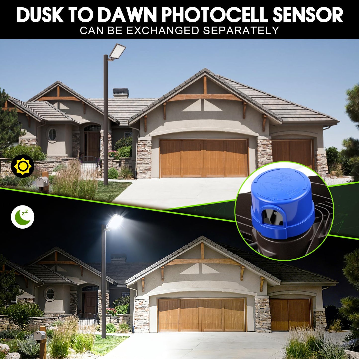 Dream Eeve 350W LED Parking Lot Light Slip Fitter Mount 52500LM Dusk to Dawn 5000K Outdoor Area Security Commercial IP65 Waterproof 100-277V for Driveway Parking Lot Stadium