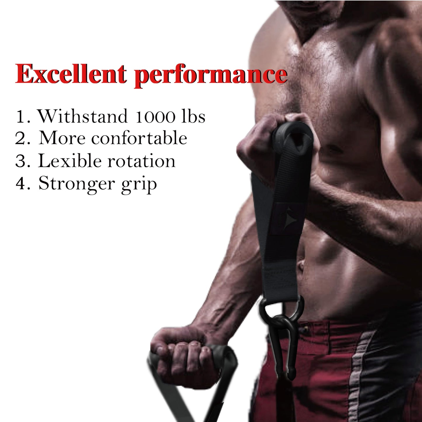 Vigoog Heavy Duty Exercise Handles, Ultra-Durable Rubber Workout Grip Attachments for Cable Machines, LAT Pulldown, Resistance Bands, Home Gym and Commercial Fitness Equipment (Carbon Black XG)