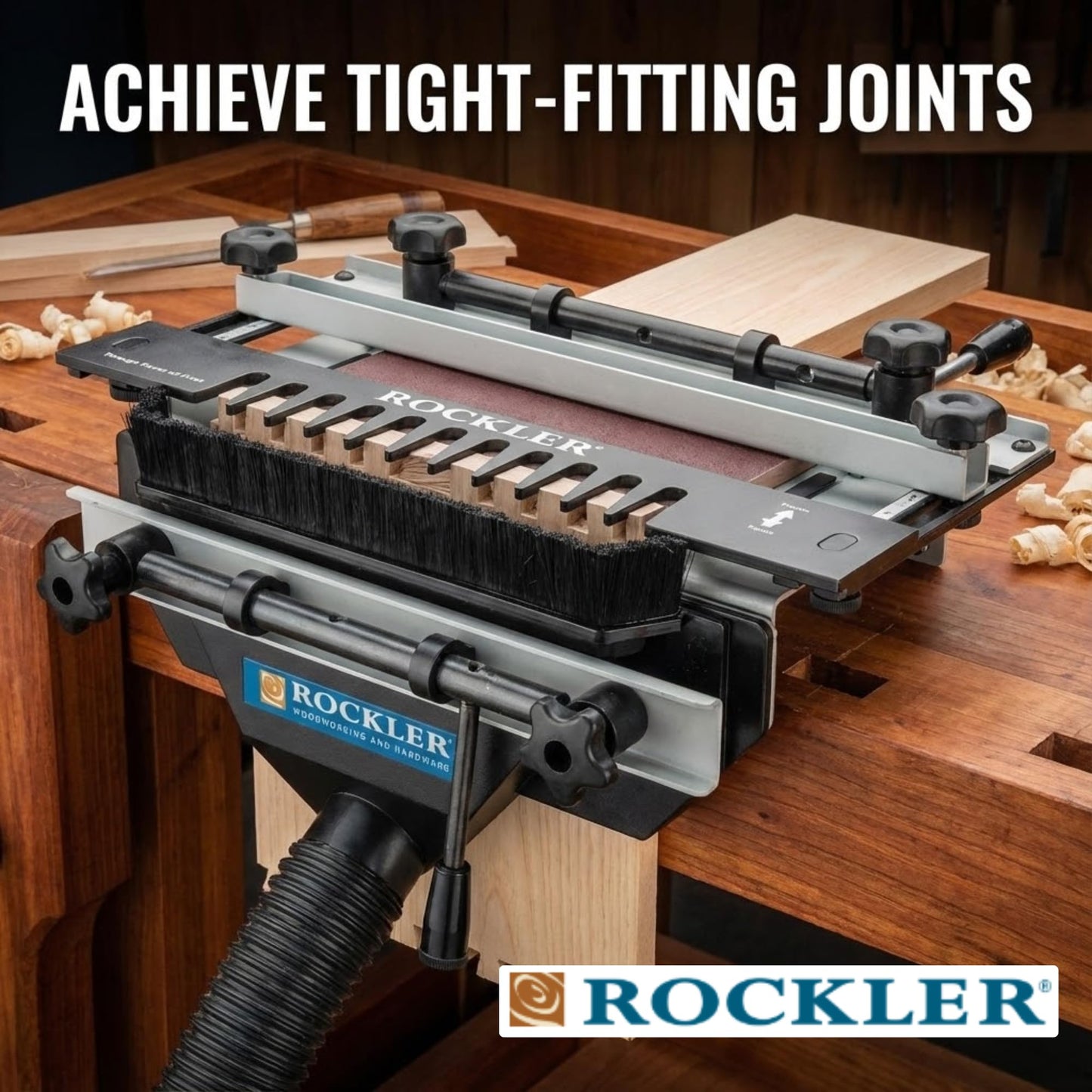 Rockler Dovetail Jig – Versatile Dovetail Jig Kit Includes Dove Tailing Router, Template, Guide Bushing & More - Dovetail Jigs for Woodworking Accommodates Stock up to 11” Wide