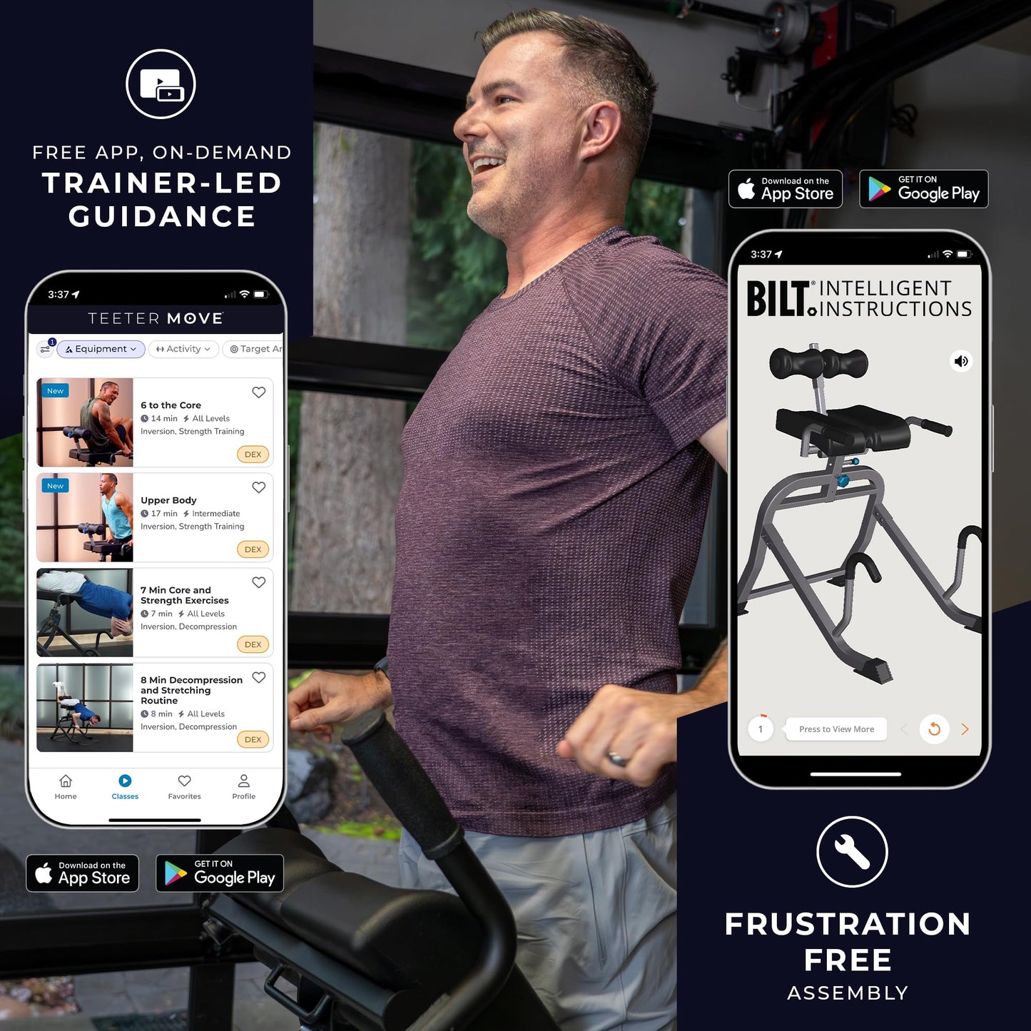 Teeter DEX Inversion & Core Training System-Multi-Functional Decompression Roman Chair Hyperextension for Ab, Back, & Core Strength; Commercial-Grade 350lb Rated Home Exercise (DEX II Commercial)