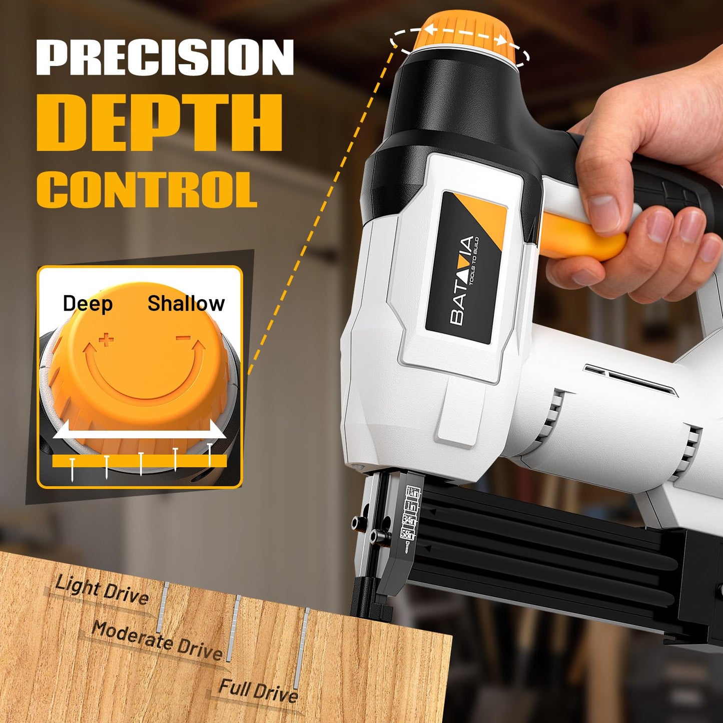 20V Nail Gun Battery Powered, 18 GA 2-in-1 Cordless Brad Nailer Stapler with 2.0Ah Battery, 800 Nails(Up to 1-1/4") and 200 Staples, Electric Nail Gun for Upholstery, Woodworking & Home Improvement