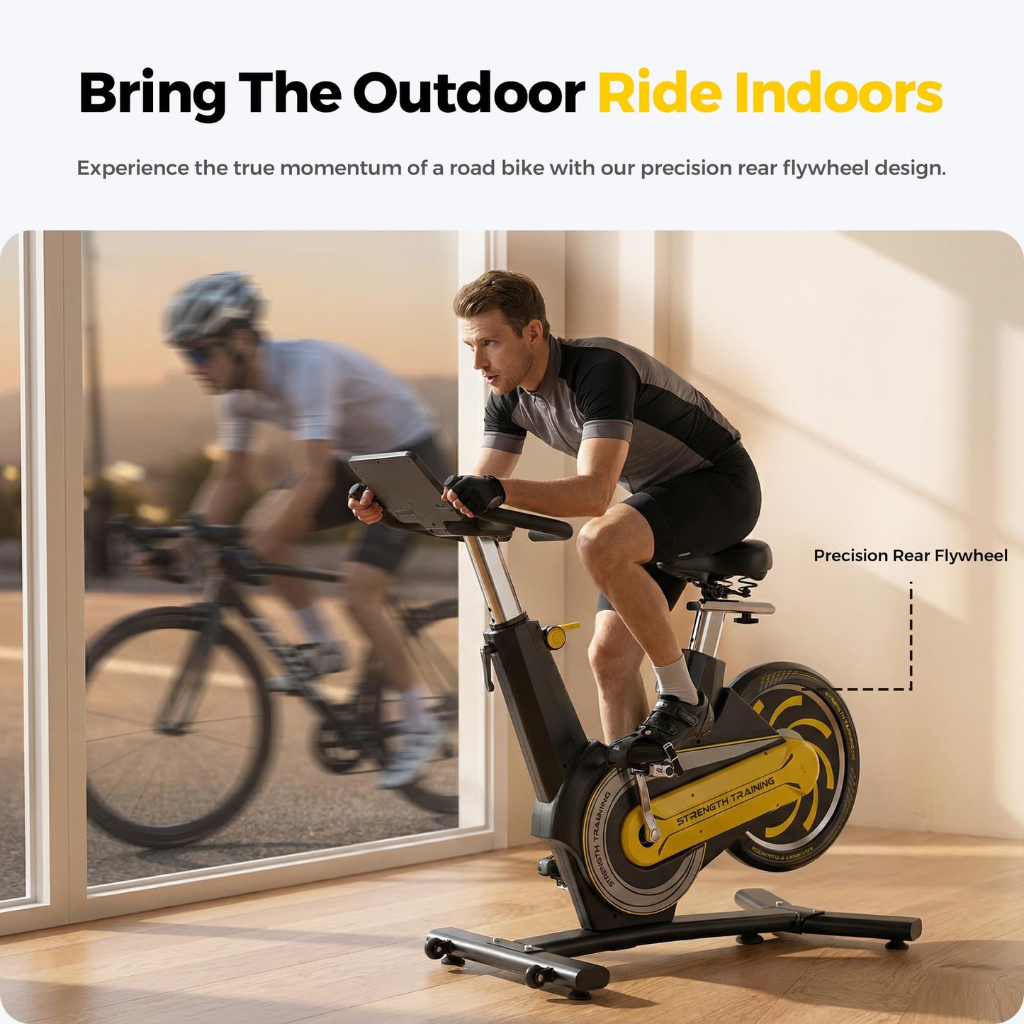 ZAZARI Compact Magnetic Exercise Bike, Space-Saving Rear Flywheel Stationary Bike for Home, 7-Level Lever Resistance, 330 lbs Capacity, Whisper Quiet Indoor Cycling Bike, Black