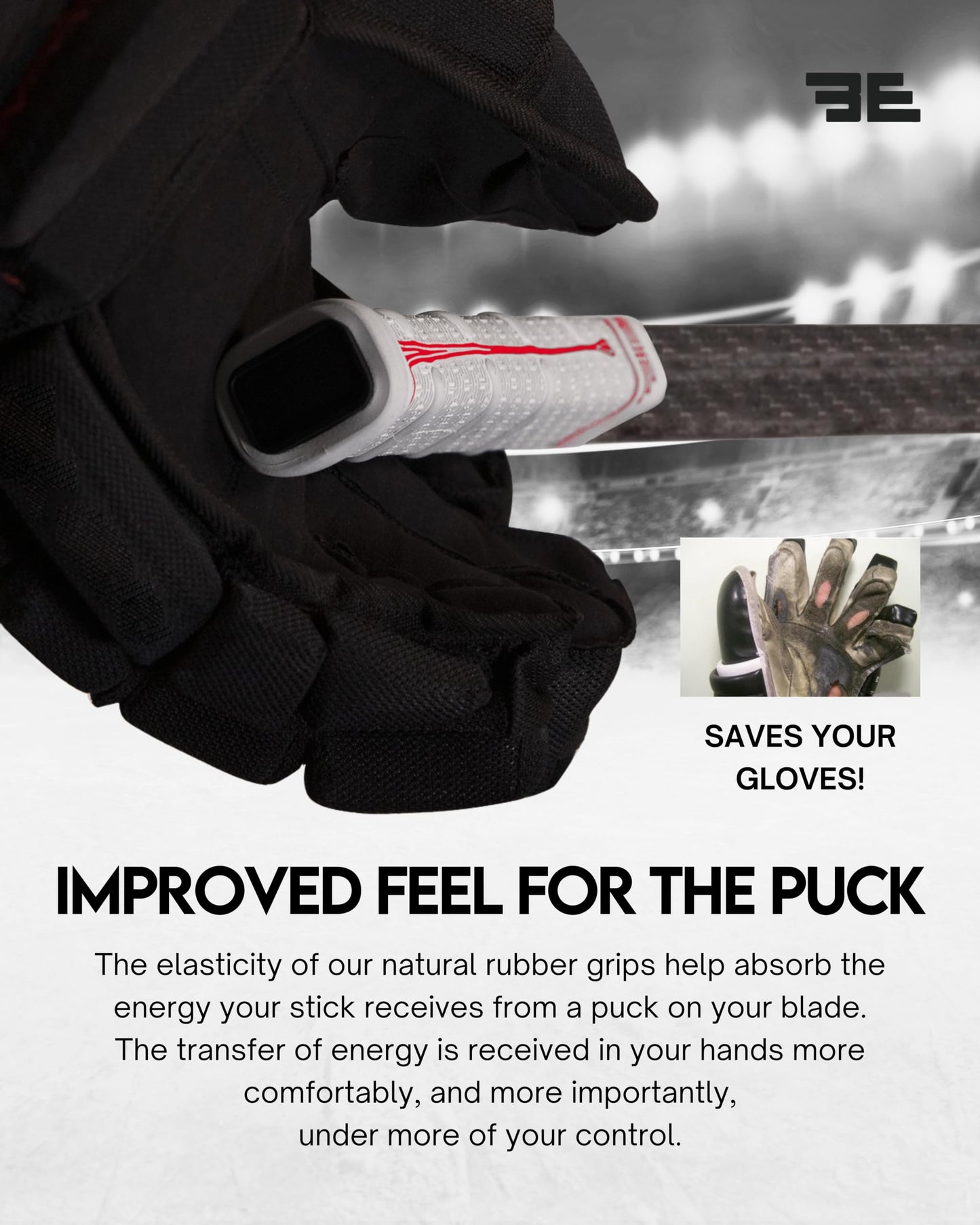 Buttendz Fusion Z Hockey Stick Replacement Grip - Reusable Design, Small Knob Player Grip for Top Hand Mobility, Fits All Stick Sizes (Blue, White Drip)
