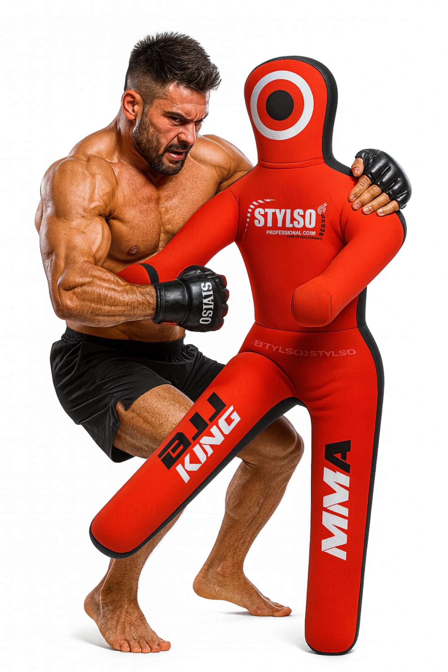 Unfilled Grappling Dummy – Adult Life Size Wrestling & BJJ Training Dummy, MMA Jiu Jitsu Judo Takedown & Throwing Practice, Heavy-Duty Triple-Stitched Canvas Submission Dummy (Red, 5ft / 60")