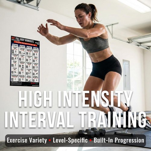 HIIT Full Body Workout | Dumbbell Training Guide with QR Video Demos for Home & Gym