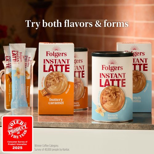 Folgers French Vanilla Flavored Instant Latte, 4.2 Ounce