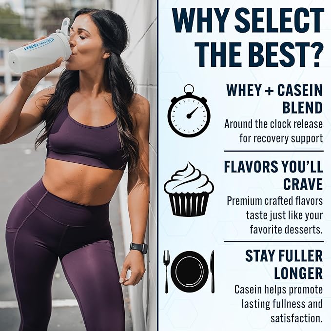 PEScience Select Protein Powder, Whey and Casein Blend, Clean Protein Powder for Women and Men, Low Calorie, Low Carb, Keto Friendly, Gluten Free - Peanut Butter Cookie - 27 Servings