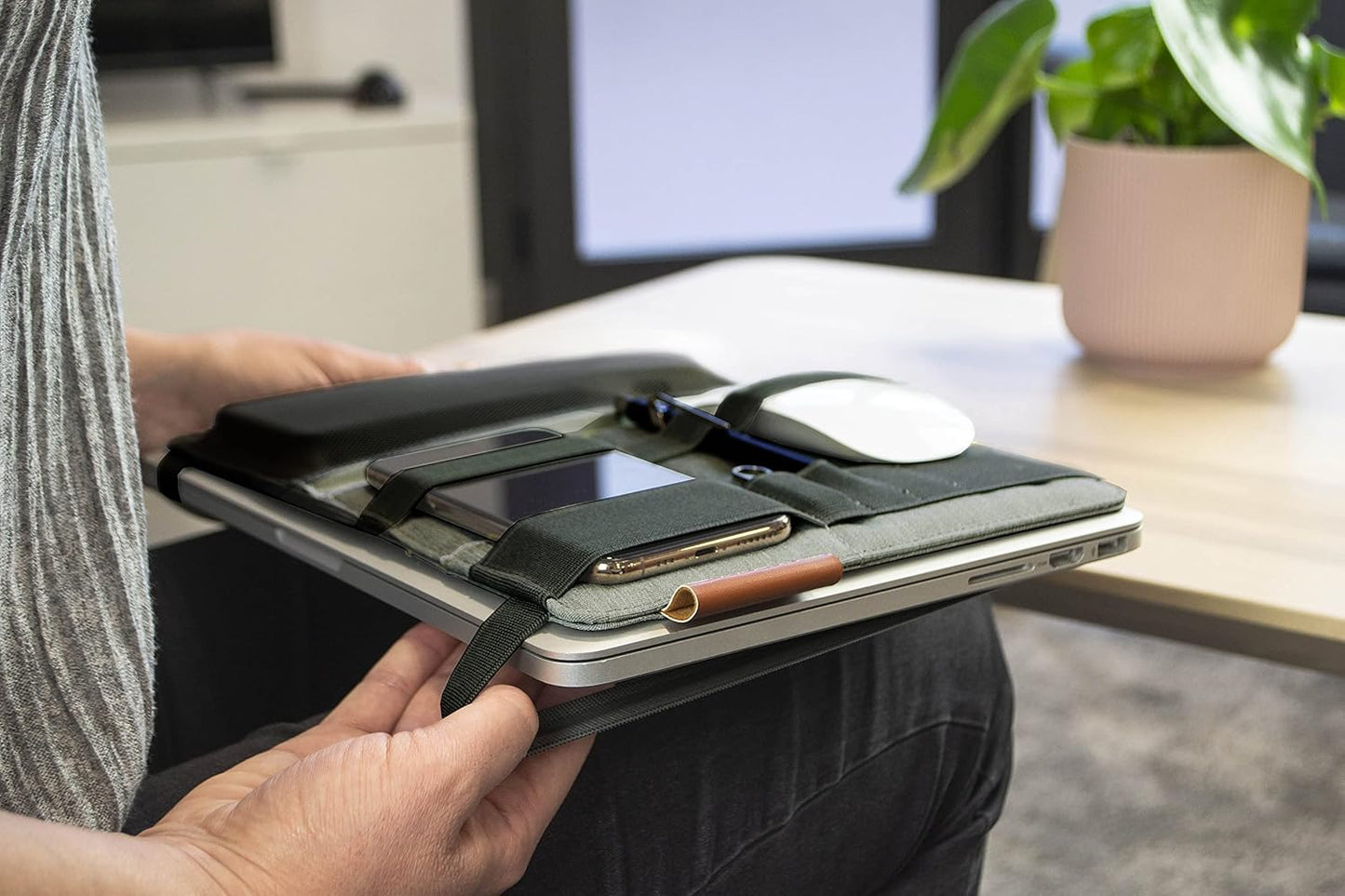 Backpack Beblau FOLD Portable TECH Organizer attachable to your Devices | Desk Sleeve | Gadget case | Working from Home