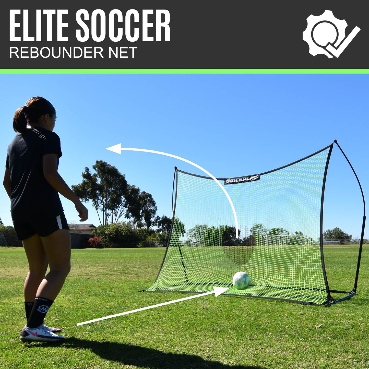 QUICKPLAY Spot Target TEKKERS Soccer Rebounder (8x6') | Perfect for Team or Solo Soccer Training | Ideal Soccer Training Equipment for Passing, Receiving, and Trapping Practice