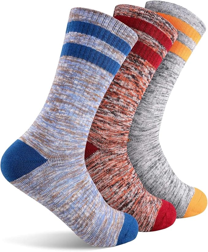 FEIDEER Hiking Walking Socks For Women, Multi-pack Outdoor Recreation Socks Moisture Wicking Crew Socks