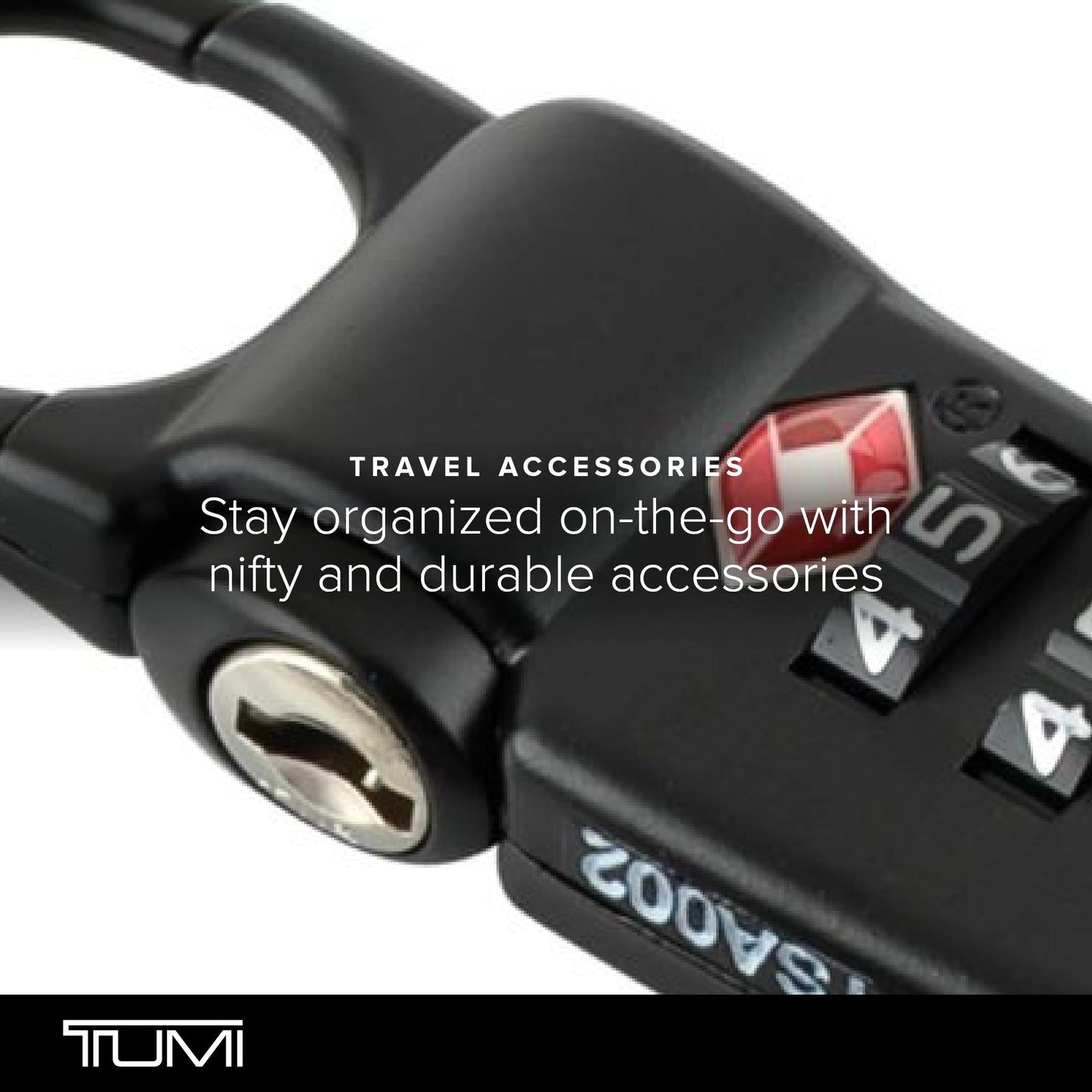 TUMI - TSA Lock Box - Combination Lock for Luggage & Backpack - TSA-Approved Locks - Travel Security Accessories - Set of 3 - Black/Silver/Red