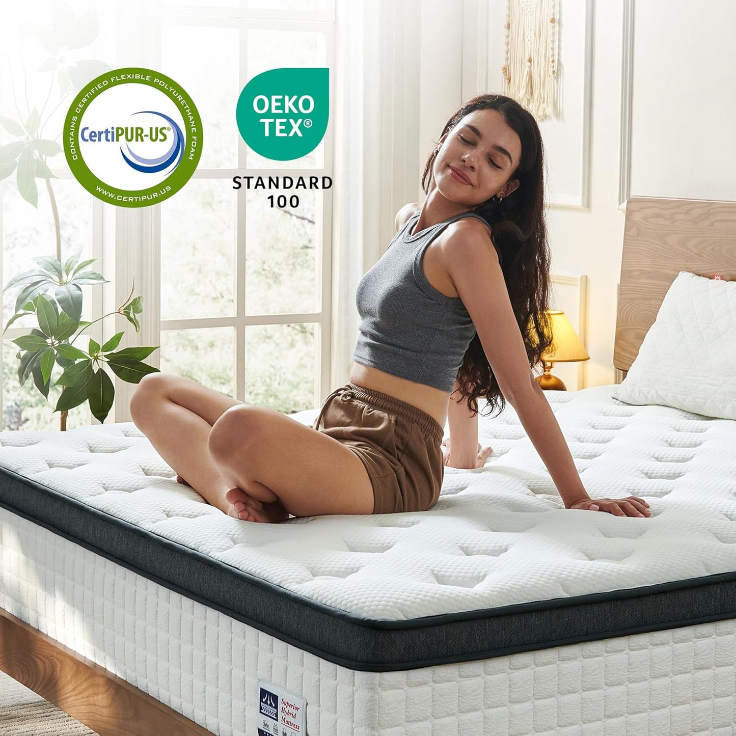 Regine Switzerland 12-Inch Queen Hybrid Mattress - Pocketed Spring & Gel Memory Foam for Support & Pressure Relief