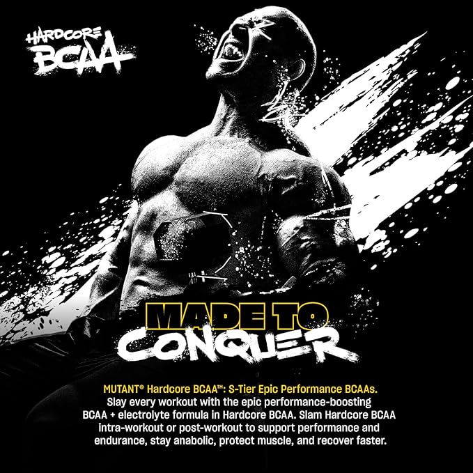 Mutant Hardcore BCAA - Pre, Intra or Post Workout ??BCAA Next Level branched-Chain Amino Acids Supplement ??Hydration + Recovery - 30 Serving - Grape