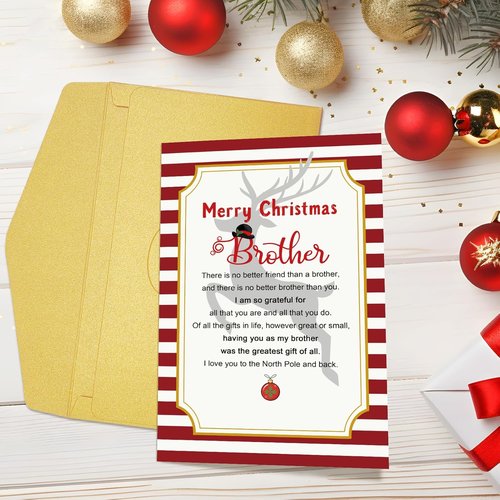 Chenive | Merry Christmas Card for Brothers - Heartfelt Holiday Greeting for Friends & Family
