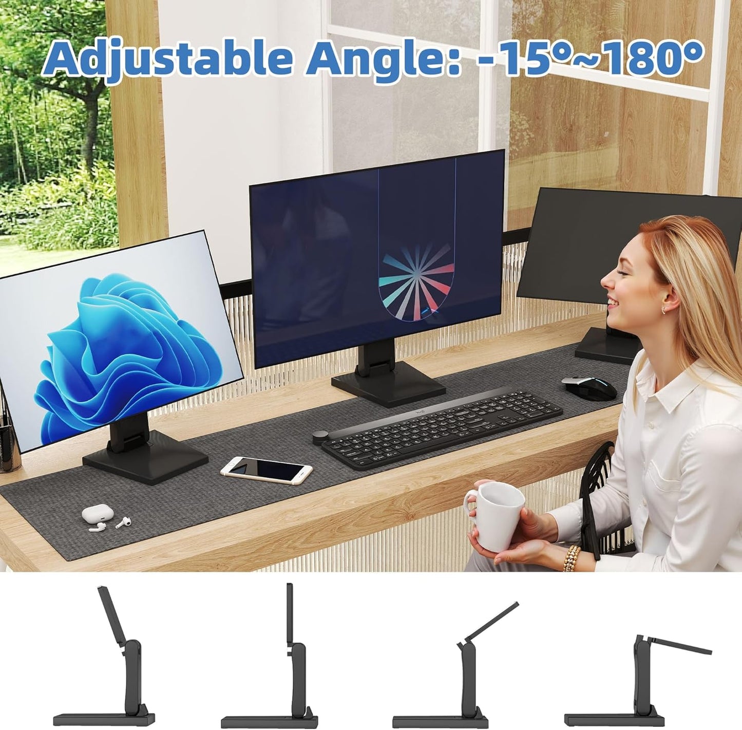 yeshine 75x75mm&100x100mm Adjustable Metal Folding Monitor Bracket for Touch Screen Desk Mount with VESA Hole All