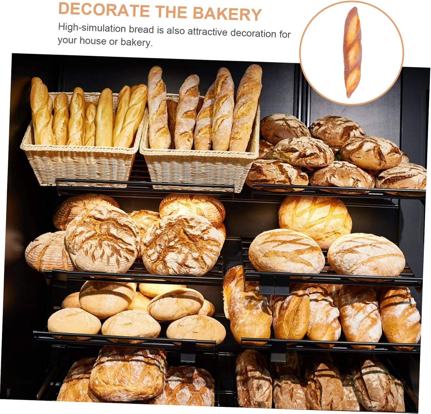 SUPVOX Artificial Bread Model Decor for Bakery Display Chic Faux Baguette Ornament Realistic Food Prop for Home