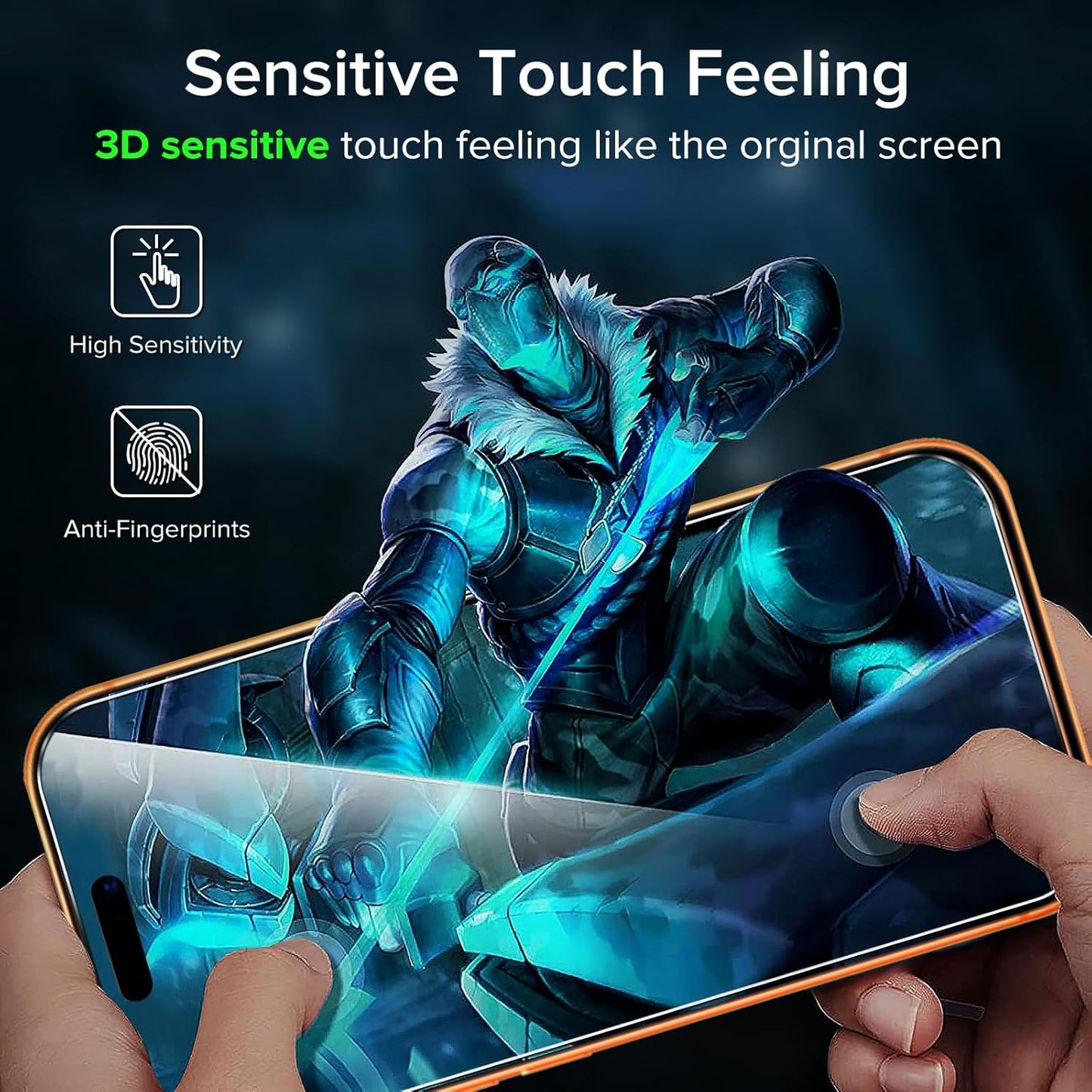 17 6.3" 17 Film-2 Pack ivoler Tempered Glass for iPhone Pro Screen Protector with [Alignment Frame], Anti-Scratch, Case
