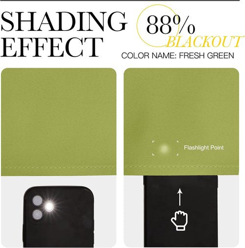 NICETOWN Blackout Curtains - Fresh Green Thermal Insulated Drapes | 78 Inches Long, 55 Inches Wide, 2 Panels